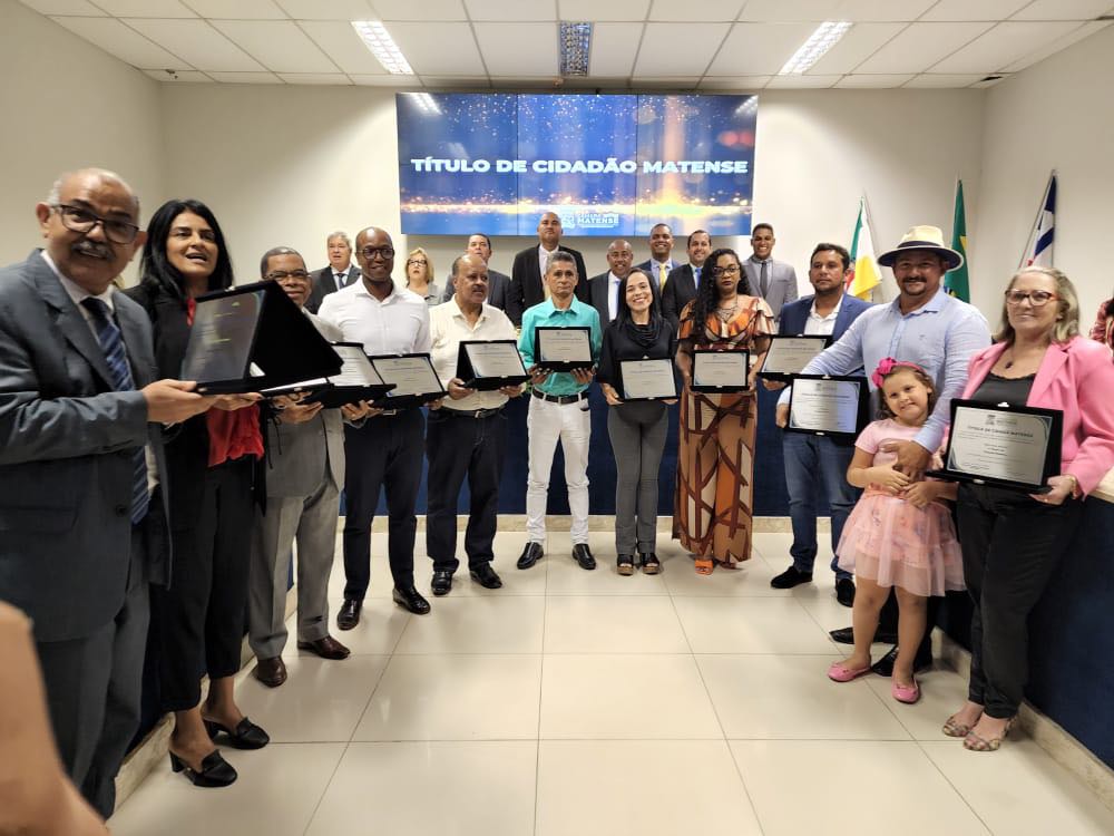 Câmara homenageia 11 moradores com o título de Cidadão Matense