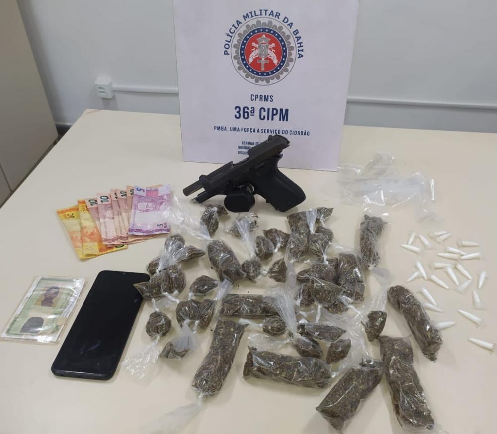 Peto prende homem com arma e drogas na Concórdia, em Dias d'Ávila