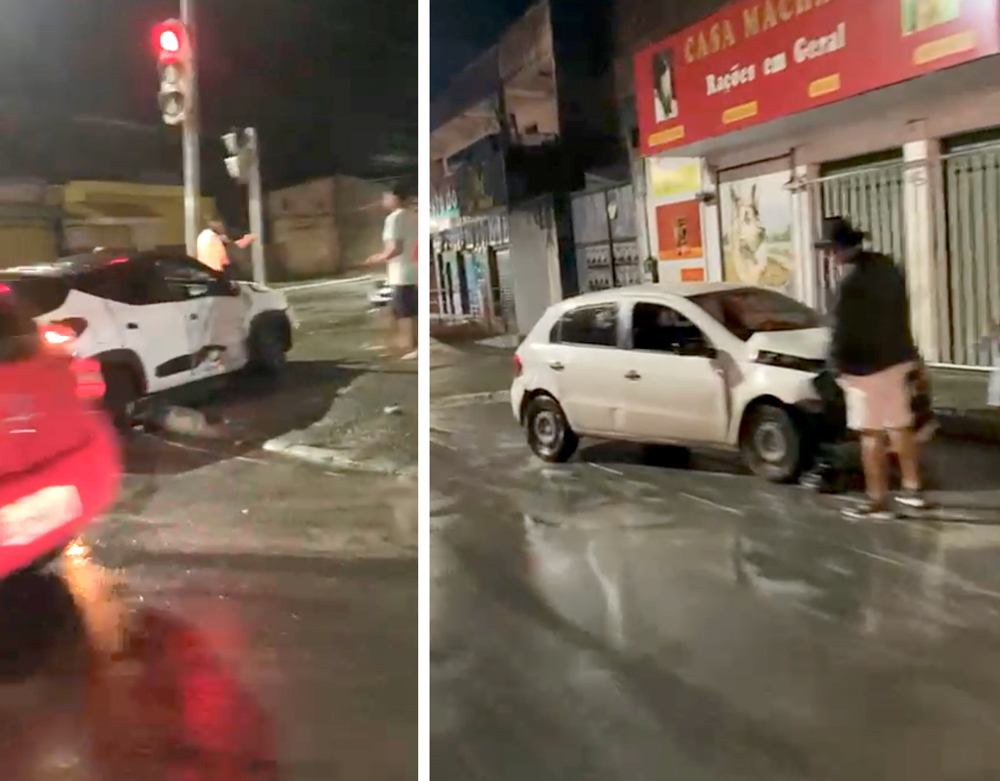 Carros colidem na Avenida Brasil em Dias d'Ávila 