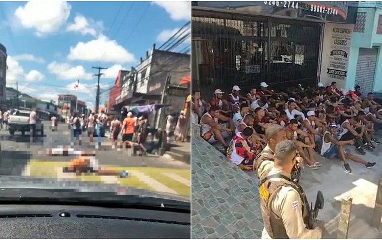 Briga de torcidas organizadas de Bahia e Vitória tem três feridos; PM prende 53 torcedores
