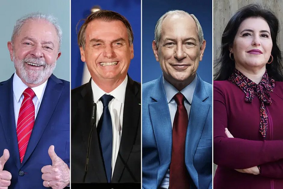 Lula tem 42%, Bolsonaro, 34%; Ciro tem 8% e Simone, 6%, diz pesquisa BTG/FSB