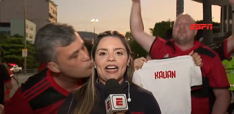 Justiça liberta flamenguista que beijou repórter em jogo