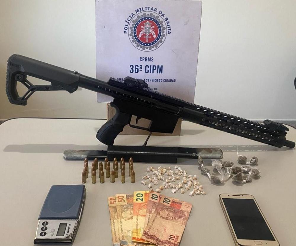 Dias d’Ávila: Homem morre após confronto com PM; submetralhadora e drogas são apreendidas 
