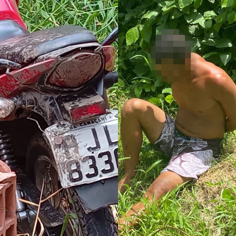 Homem é preso acusado de roubar moto em Camaçari; veículo é recuperado pela PM em Mata de São João