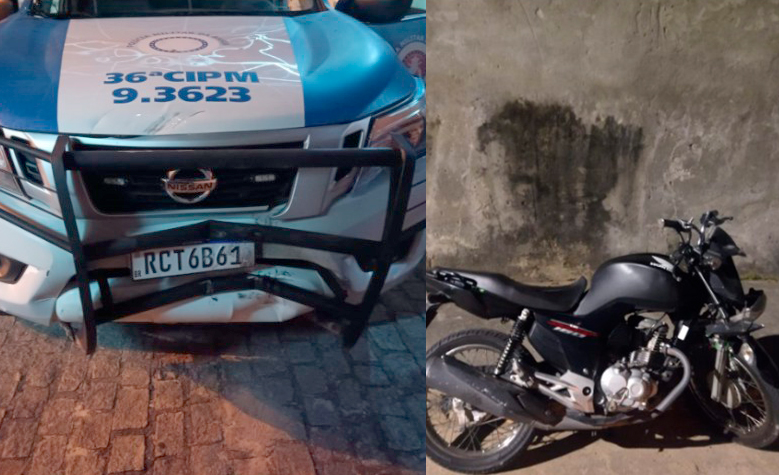 Após roubar motocicleta em Camaçari, homem colide com viatura da PM em Mata de São João 