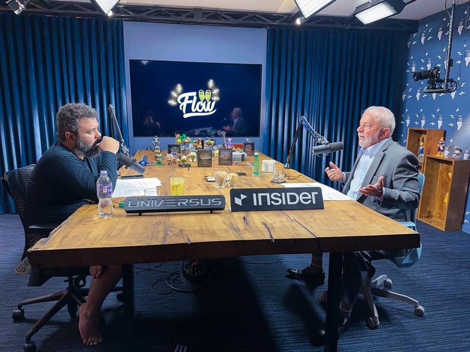 Entrevista de Lula ao podcast 'Flow' supera 1 milhão de espectadores simultâneos
