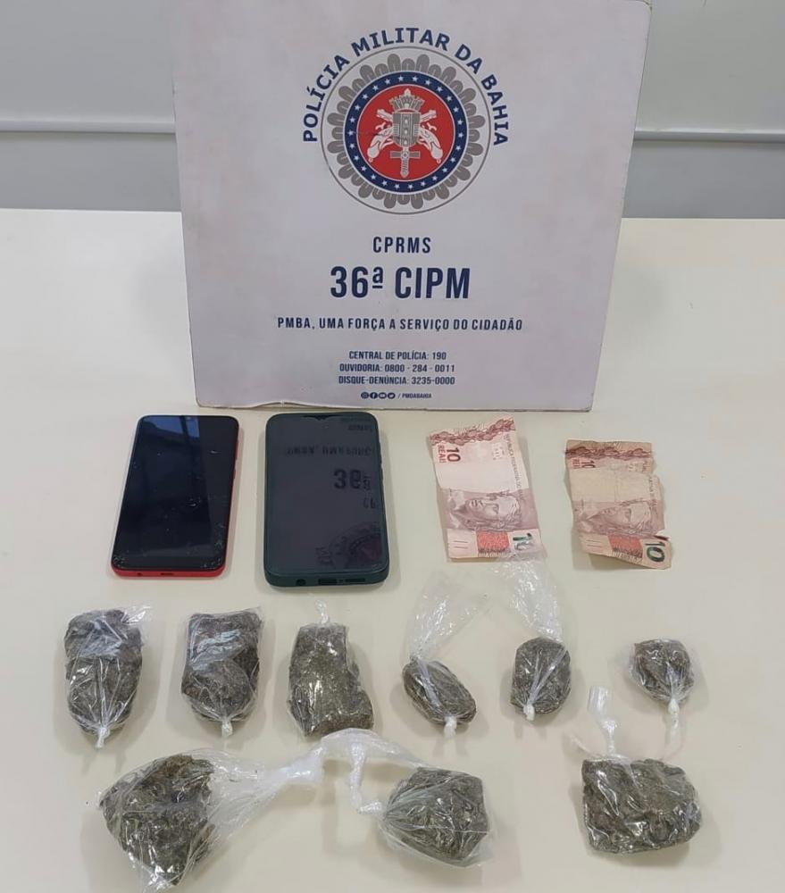 Acusado de tráfico de drogas é preso em operação da PM em Dias d'Ávila