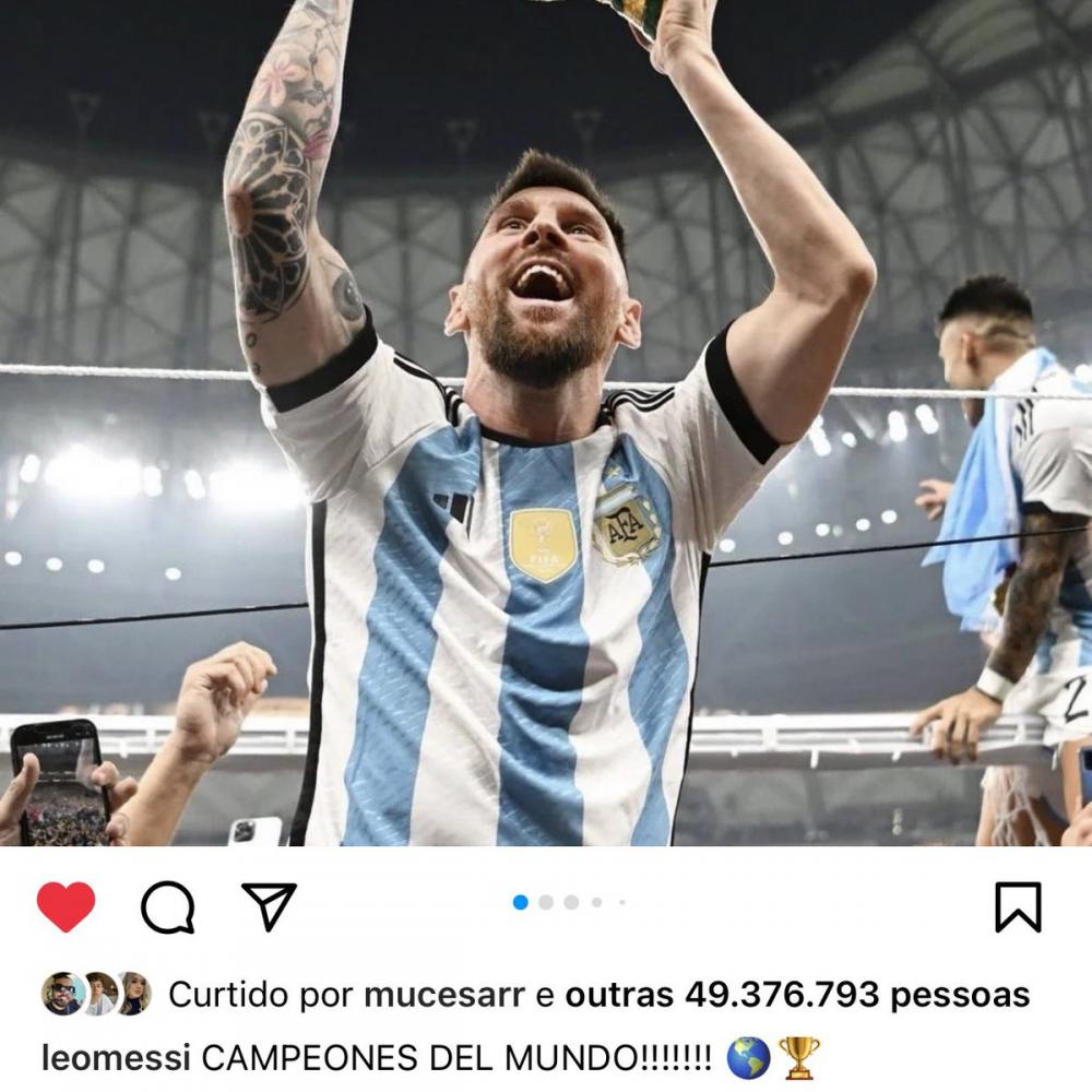 Messi bate recorde e tem a foto mais curtida do Instagram