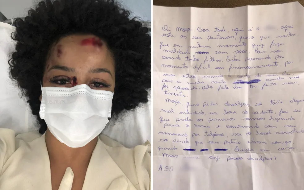 Passageira pula de carro com medo de ser atacada por motorista de app e recebe carta dele