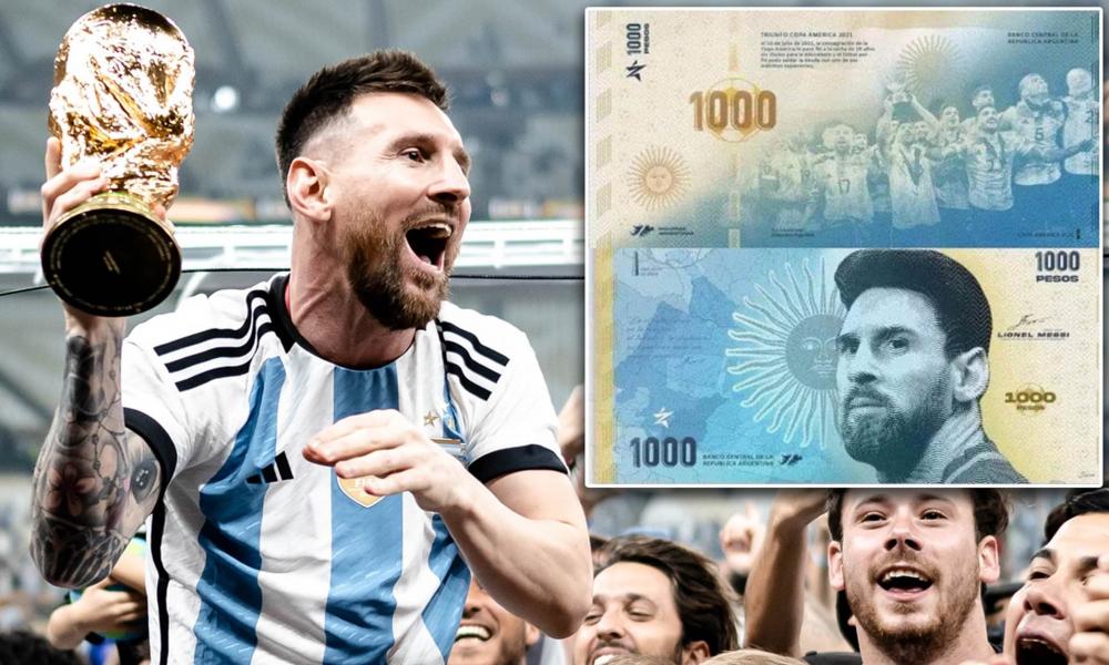 Banco Central da Argentina planeja colocar rosto de Messi em nota de mil pesos