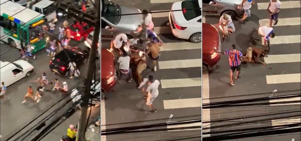 Após Ba-Vi, torcedores do Bahia protagonizam briga na região da Fonte Nova