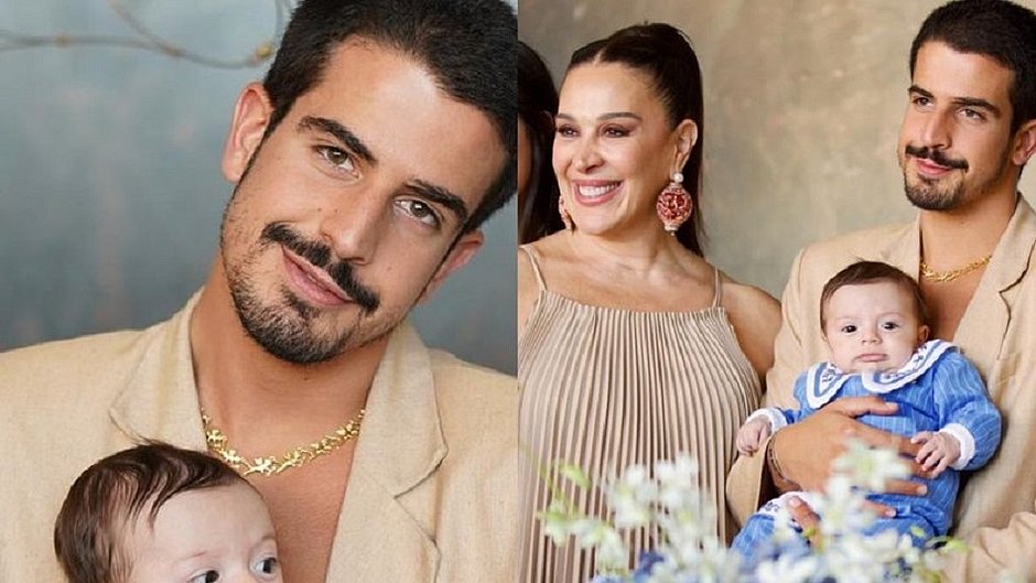 Filho de Claudia Raia tem irmãos, Enzo e Sophia, como padrinhos