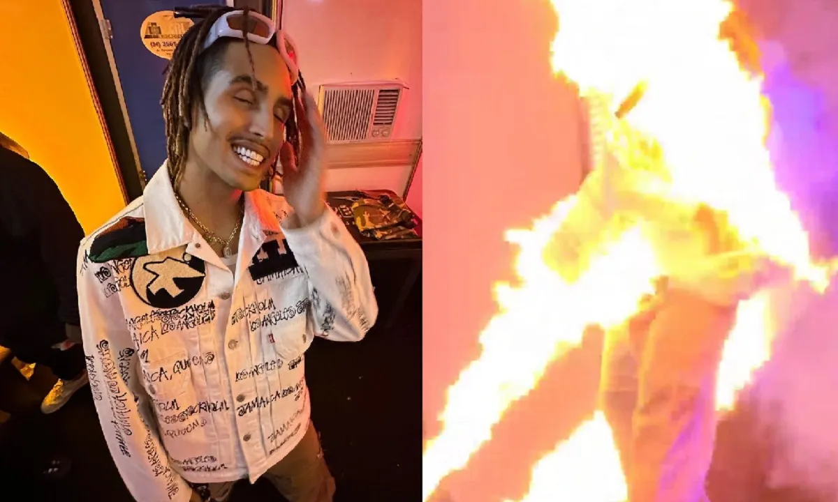 Matuê é atingido por chamas durante show em Minas Gerais
