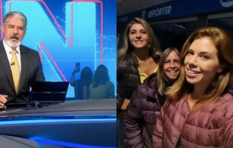  Camila Marinho é flagrada na abertura do Jornal Nacional