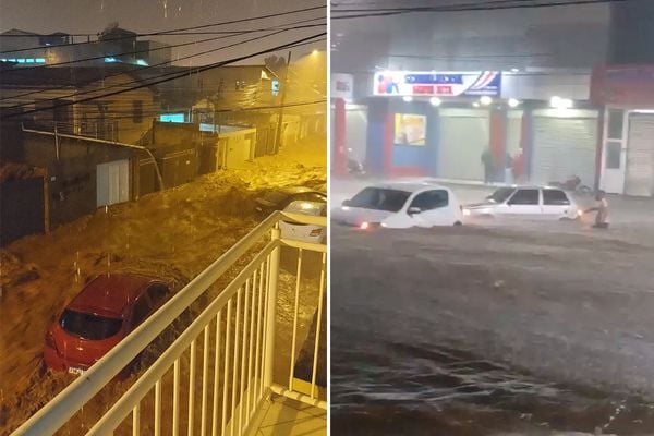 Forte chuva deixa ruas de Brumado alagadas e parte da cidade sem energia