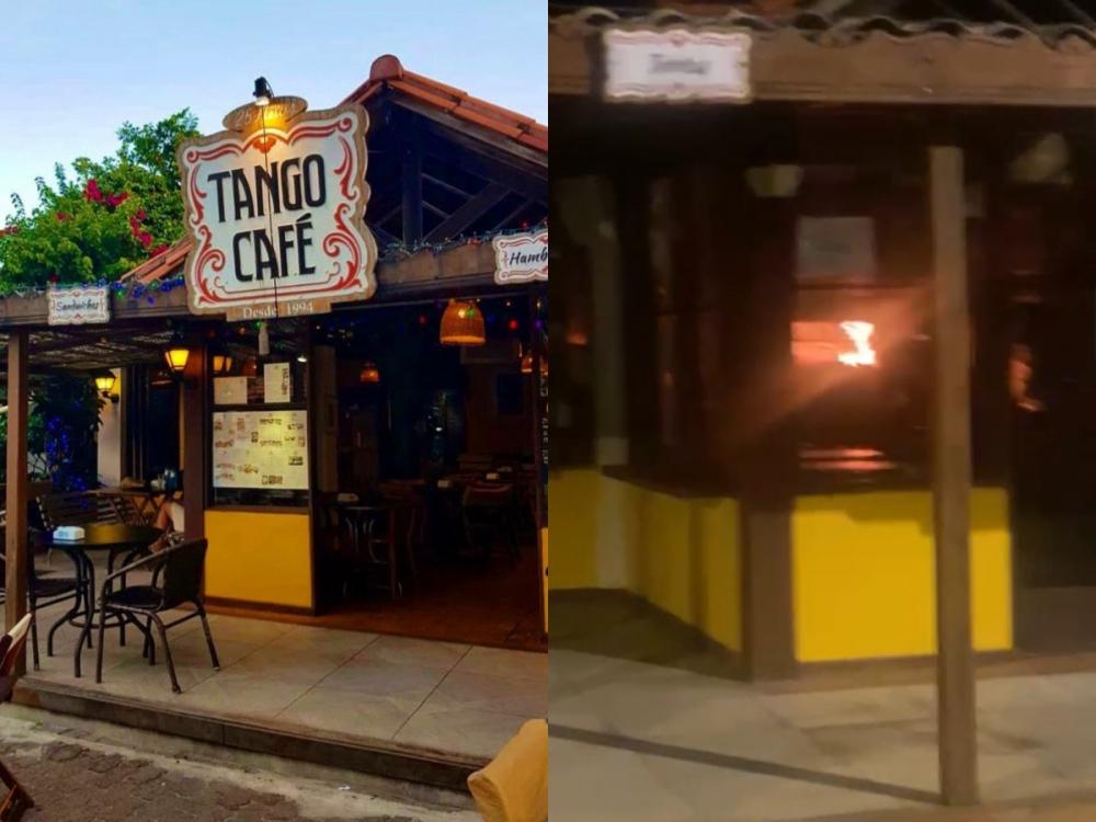 Bombeiros combatem princípio de incêndio em cafeteria na Praia do Forte