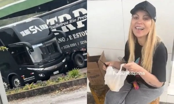 Solange Almeida almoça na casa de fã após ônibus quebrar na estrada