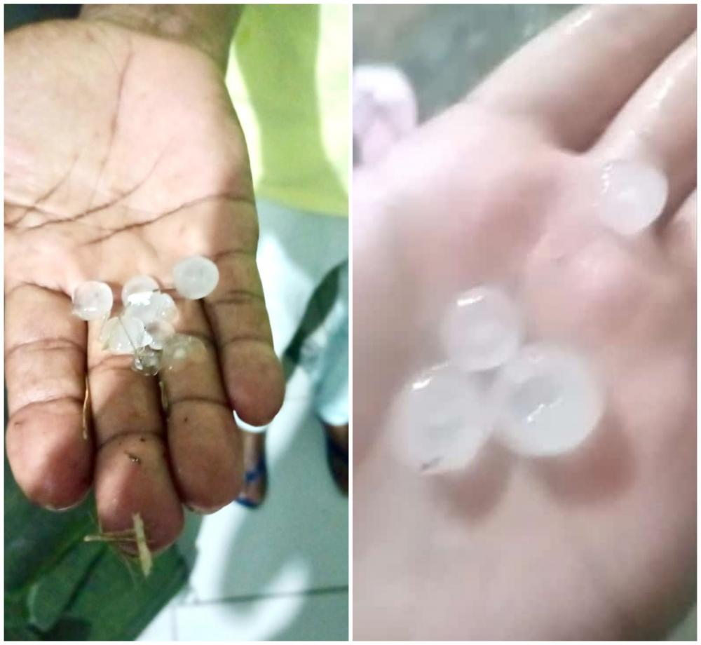 Moradores de Mata de São João registram chuva de granizo em alguns bairros 