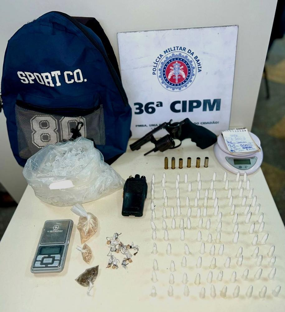 Suspeito morre após confronto com a PM e Dias d'Ávila; arma e drogas foram apreendidas