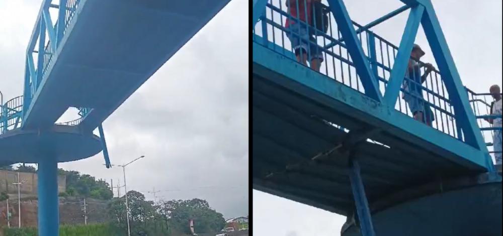 Piso de passarela cede na BR-324, região da Jaqueira do Carneiro