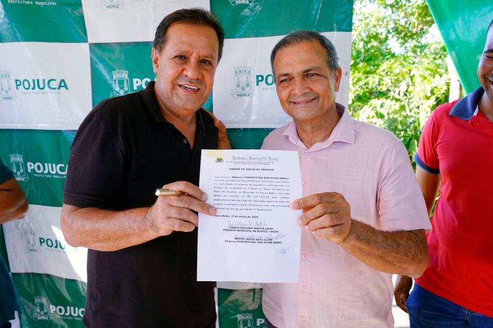 Prefeitura de Pojuca assina duas Ordens de Serviço