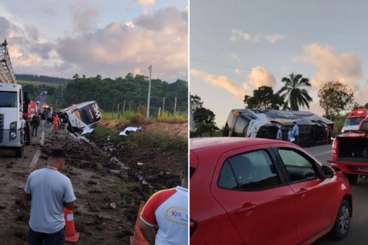 Sobe para 9 número de mortes em acidente com ônibus em Teixeira de Freitas