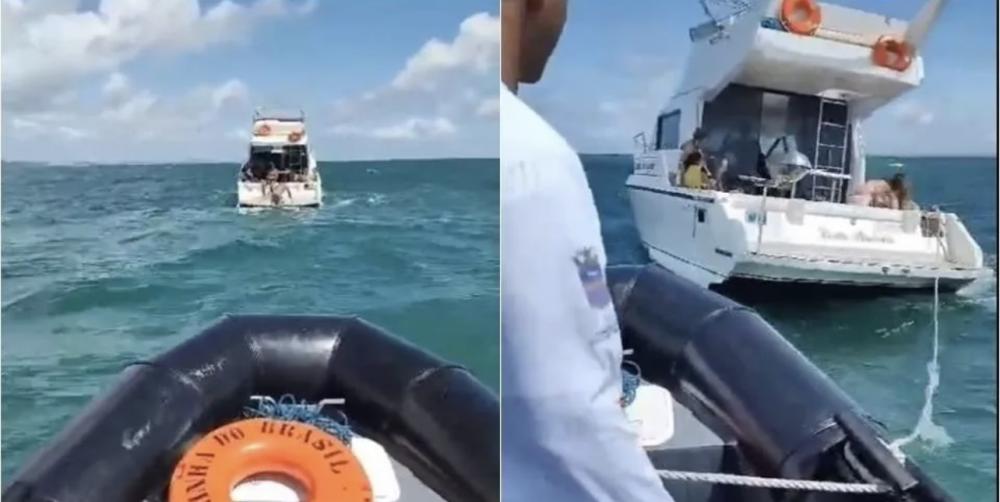 Oito pessoas são resgatadas após lancha ficar à deriva