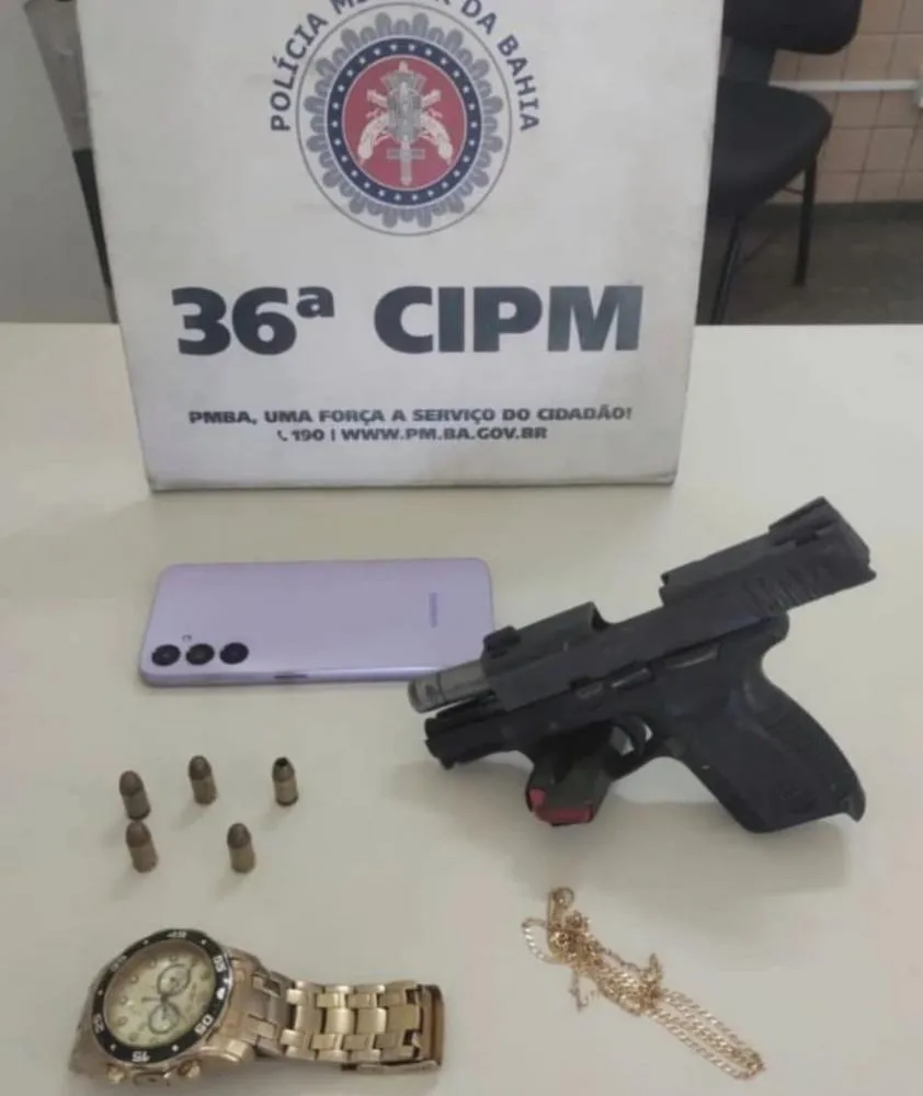 Homem é preso em flagrante por porte ilegal de arma de fogo em Dias d'Avila