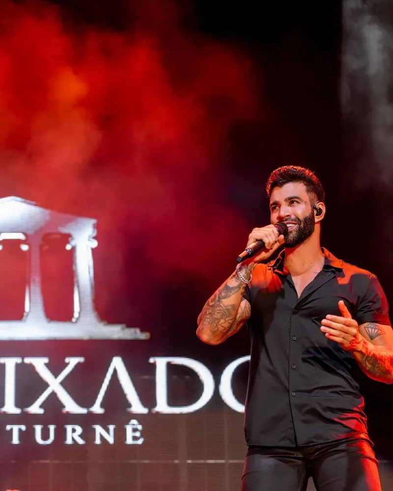 Fã cai ao tentar invadir palco de Gusttavo Lima