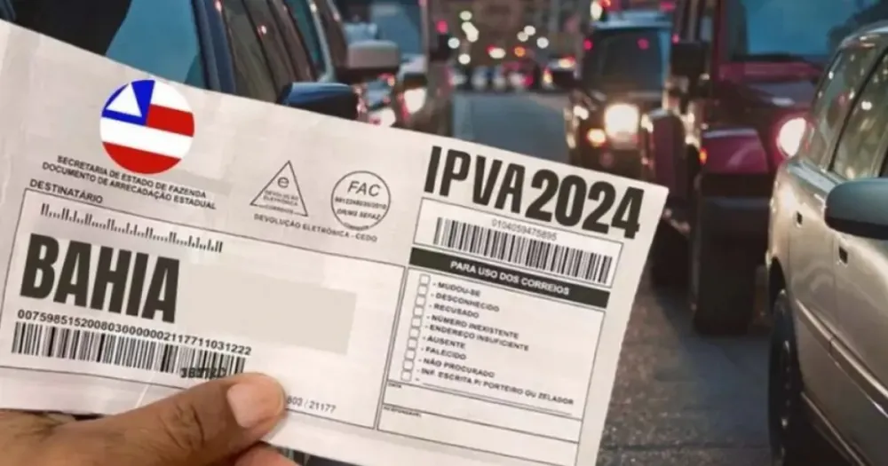 Na Bahia, veículos com placas de finais 7 e 8 têm desconto de 8% no IPVA; confira prazos