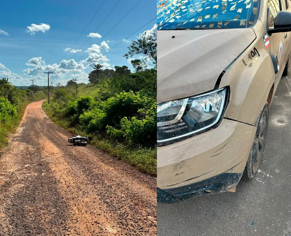 Motociclista colide em viatura da Polícia Militar e foge para área de mata 