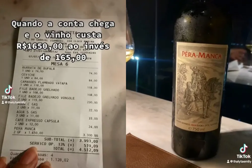 Amigos confundem preço de vinho e pagam 10 vezes mais por garrafa em restaurante de Salvador