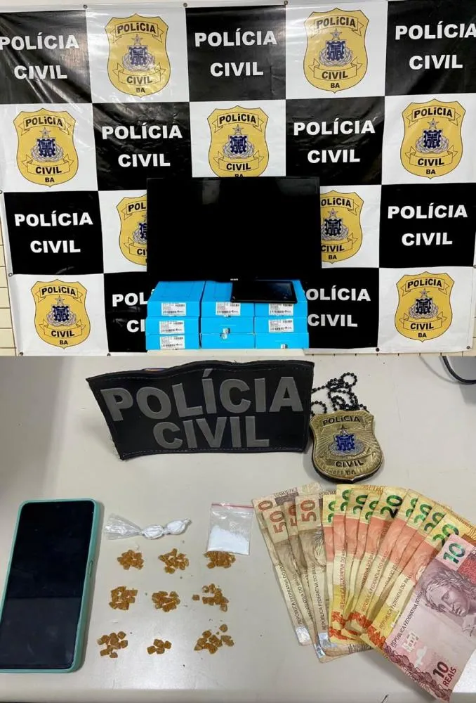 Polícia Civil de Dias d’Ávila recupera itens furtados de Colégio, apreende drogas e prende envolvidos