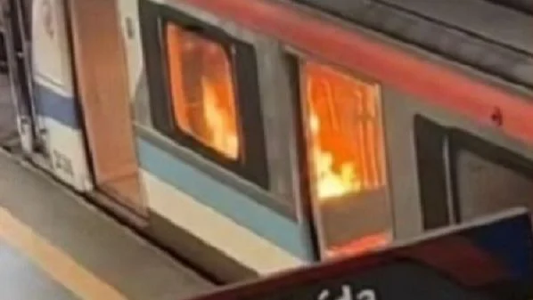 Passageiro é preso após atear fogo em vagão de metrô em Salvador