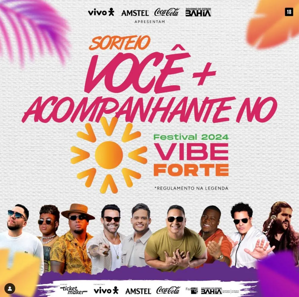 Festival Vibe Forte: sorteio de ingressos com acesso ao lounge e foto com artista acontece na sexta (1)