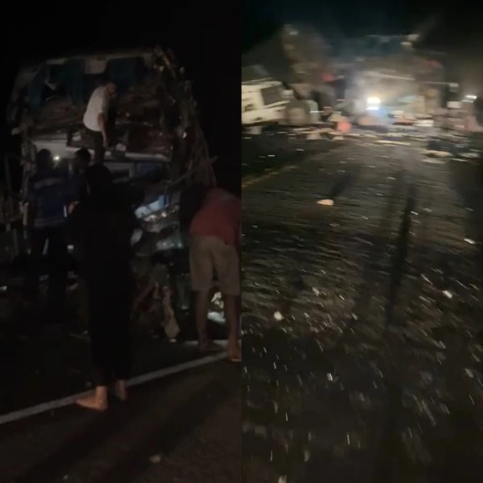 Colisão entre dois ônibus e uma carreta deixa cinco mortos no interior na Bahia
