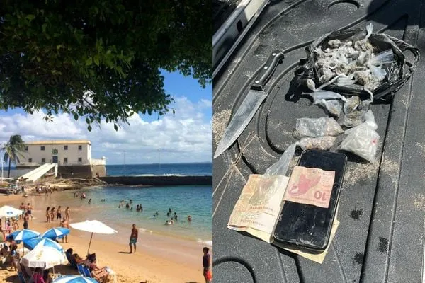 Três suspeitos foram presos em perseguição com tiros na praia do Porto da Barra