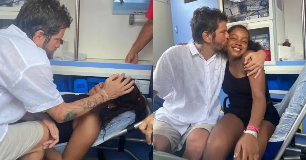 Saulo surpreende fã que desmaiou ao vê-lo no Carnaval e faz visita em posto de saúde
