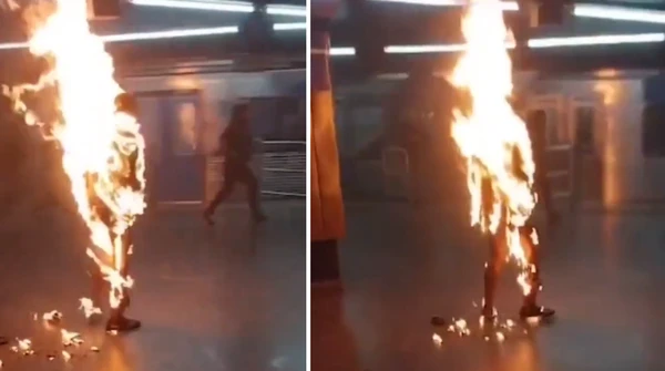Homem ateia fogo no próprio corpo no metrô