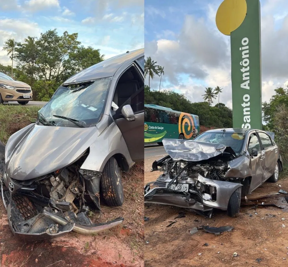Motoristas escapam ilesos após forte colisão na entrada do Santo Antônio