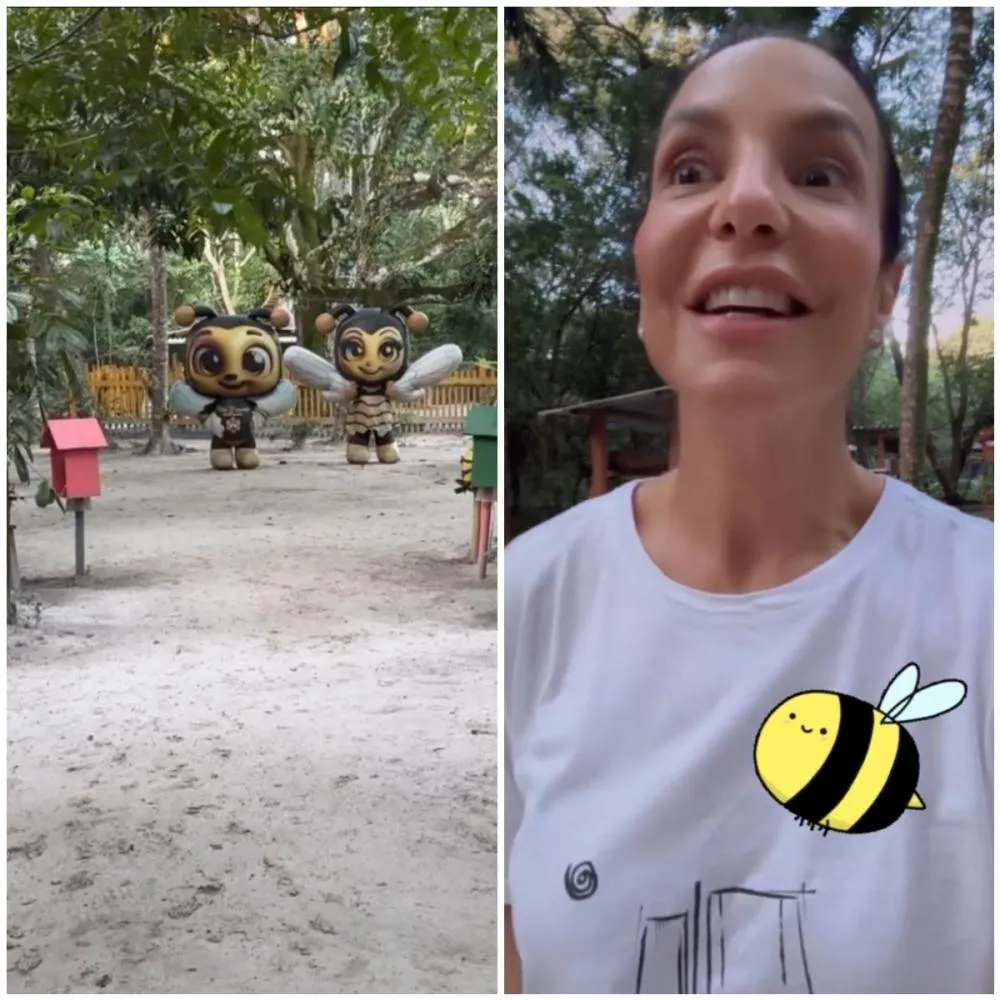 Ivete Sangalo curte sábado em família no Meliponário Pólen Dourado, no litoral matense 