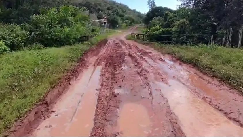 Trânsito de caminhões com madeira compromete estrada na Pitanga em Mata de São João