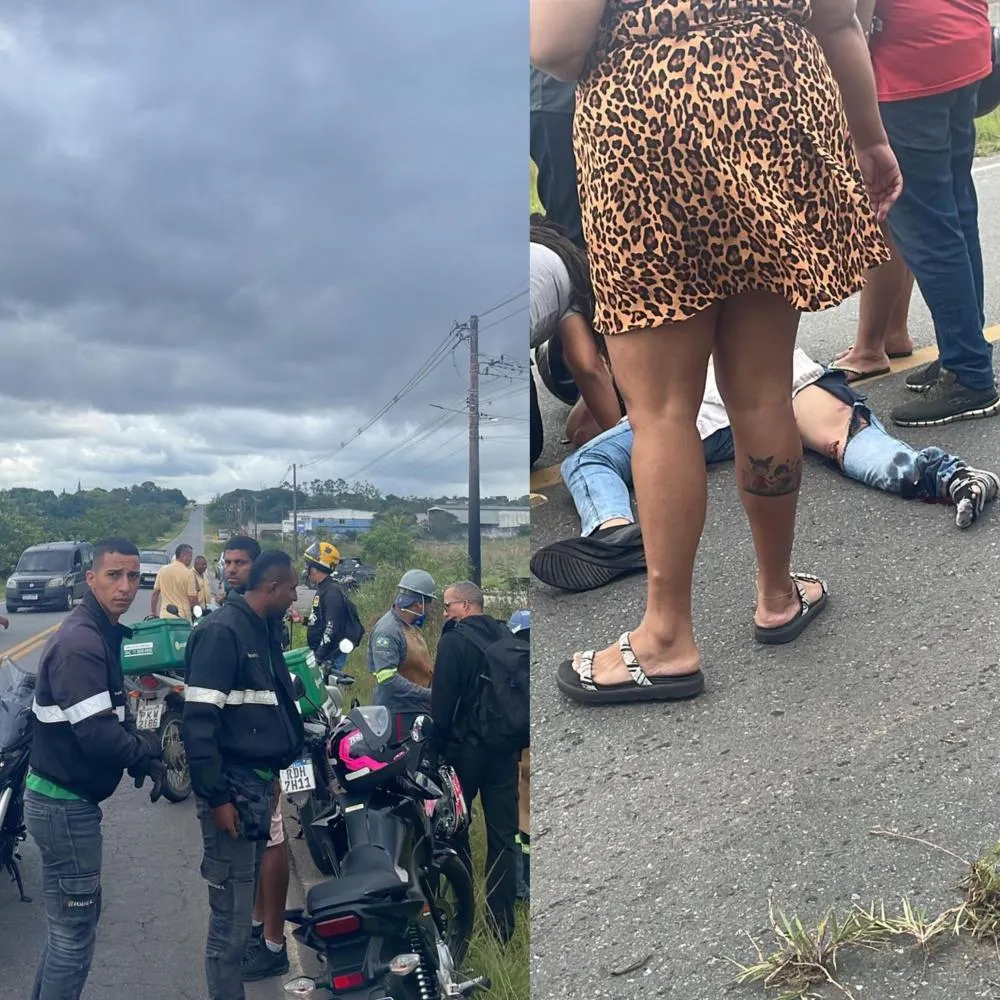Motociclistas sofrem grave acidente na estrada da Cascalheira em Camaçari 