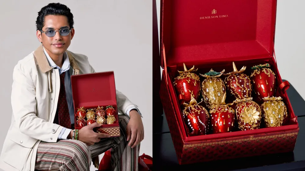  Confeiteiro transforma morango do amor em joia de luxo e esgota caixas de até R$ 2.300 