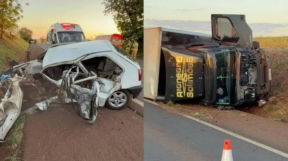 Caminhão de Rionegro e Solimões se envolve em acidente com duas pessoas gravemente feridas