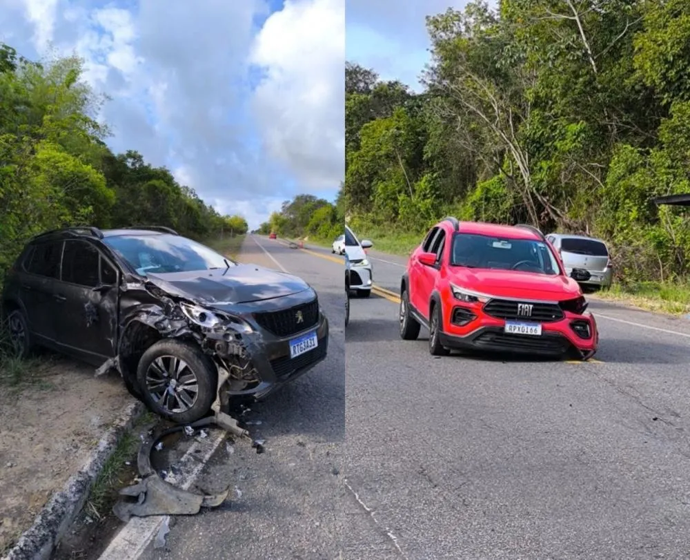 Colisão deixa motorista ferido na entrada de Campinas, em Mata de São João