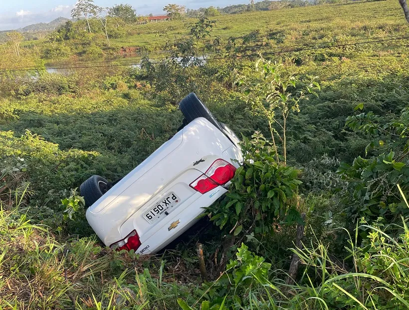 Carro capota após desviar de animal na BA-512, em Mata de São João