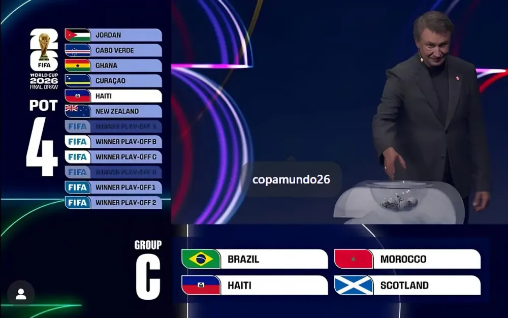Brasil enfrenta Marrocos, Haiti e Escócia no Grupo C 