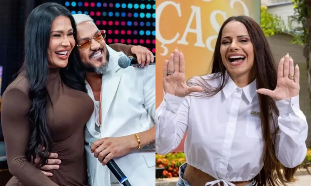 Gracyanne choca ao apontar trisal com Belo e Viviane Araújo