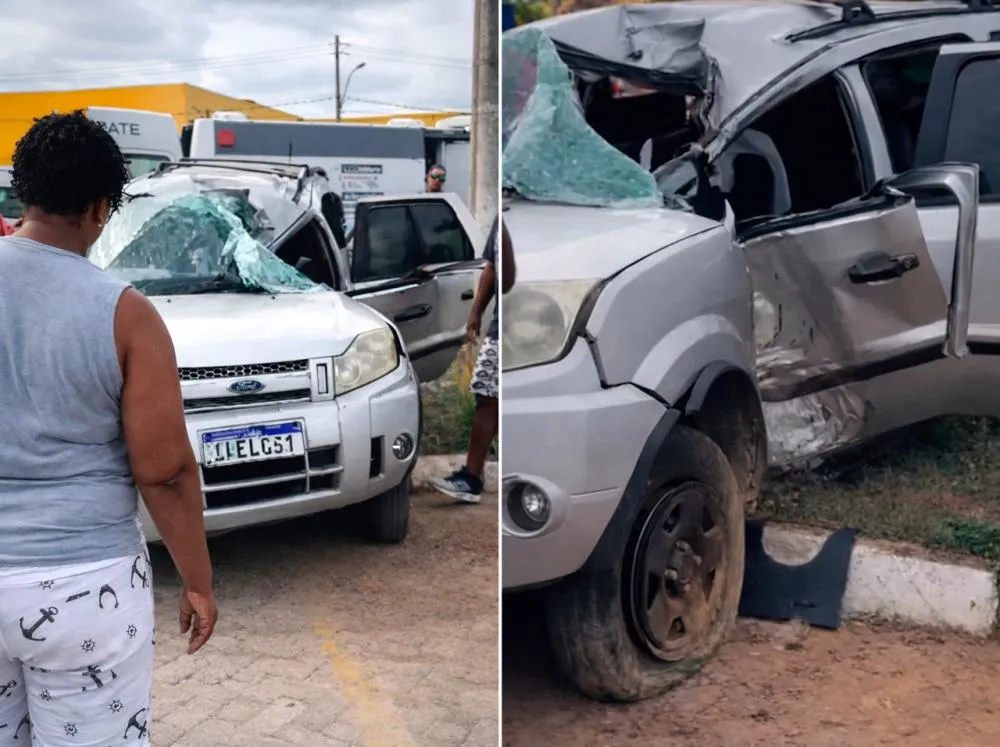 Carro colide com poste na BA-099 e vítima é socorrida por helicóptero do GRAER em Barra do Jacuípe